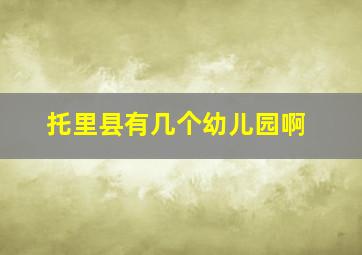 托里县有几个幼儿园啊