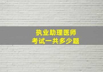 执业助理医师考试一共多少题