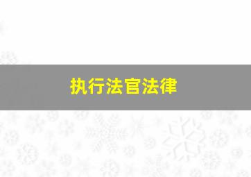 执行法官法律