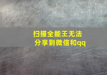 扫描全能王无法分享到微信和qq