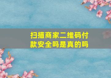 扫描商家二维码付款安全吗是真的吗