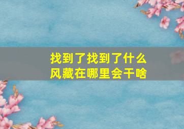 找到了找到了什么风藏在哪里会干啥