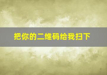 把你的二维码给我扫下