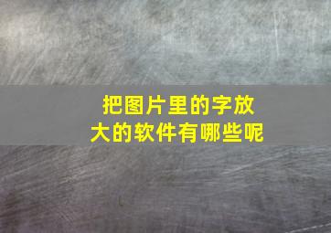 把图片里的字放大的软件有哪些呢