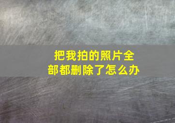 把我拍的照片全部都删除了怎么办