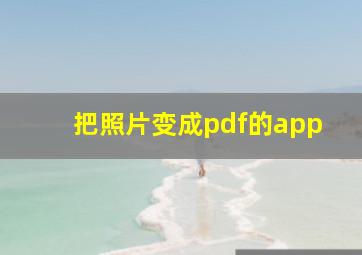 把照片变成pdf的app