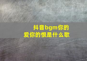 抖音bgm你的爱你的恨是什么歌