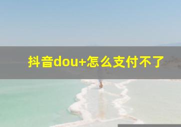 抖音dou+怎么支付不了