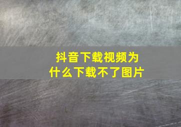 抖音下载视频为什么下载不了图片