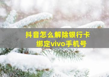 抖音怎么解除银行卡绑定vivo手机号