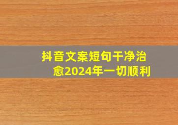 抖音文案短句干净治愈2024年一切顺利