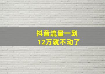 抖音流量一到12万就不动了