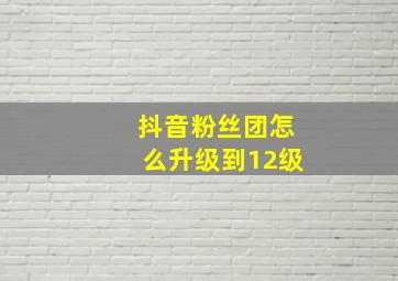 抖音粉丝团怎么升级到12级