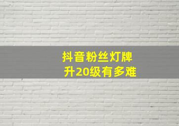 抖音粉丝灯牌升20级有多难