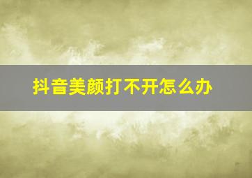 抖音美颜打不开怎么办