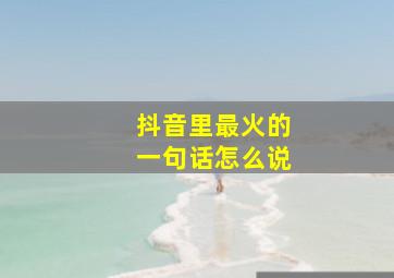 抖音里最火的一句话怎么说