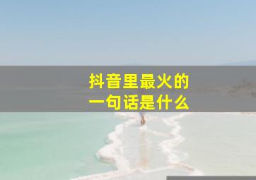 抖音里最火的一句话是什么