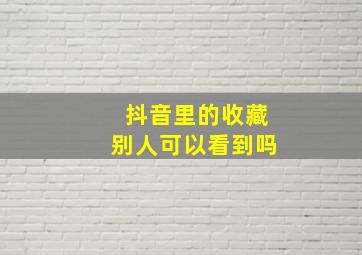 抖音里的收藏别人可以看到吗