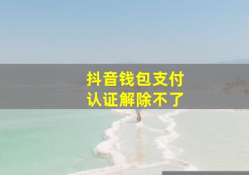 抖音钱包支付认证解除不了