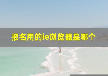 报名用的ie浏览器是哪个