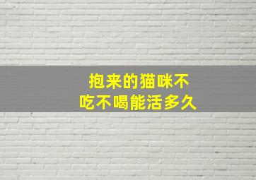 抱来的猫咪不吃不喝能活多久