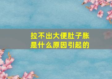 拉不出大便肚子胀是什么原因引起的