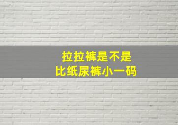 拉拉裤是不是比纸尿裤小一码