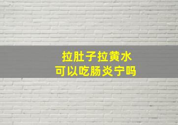 拉肚子拉黄水可以吃肠炎宁吗