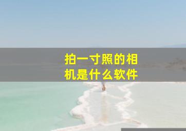 拍一寸照的相机是什么软件