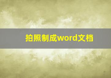 拍照制成word文档