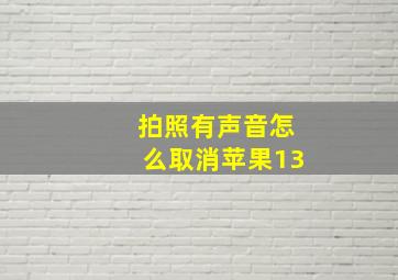 拍照有声音怎么取消苹果13