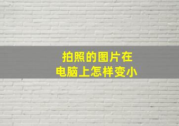 拍照的图片在电脑上怎样变小