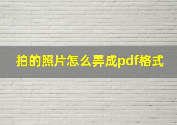 拍的照片怎么弄成pdf格式