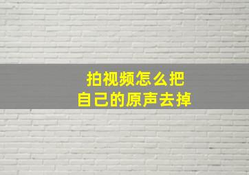 拍视频怎么把自己的原声去掉