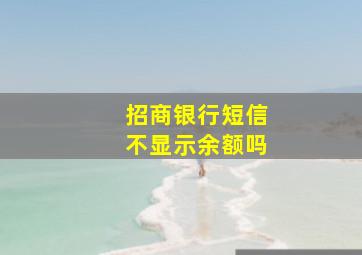 招商银行短信不显示余额吗