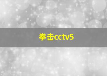 拳击cctv5