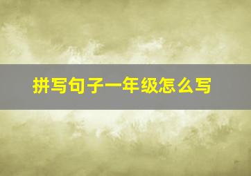 拼写句子一年级怎么写