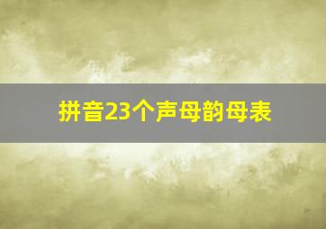 拼音23个声母韵母表