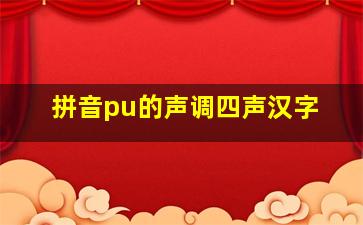 拼音pu的声调四声汉字