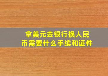 拿美元去银行换人民币需要什么手续和证件