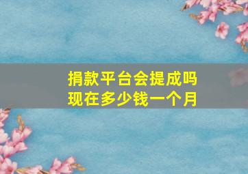 捐款平台会提成吗现在多少钱一个月