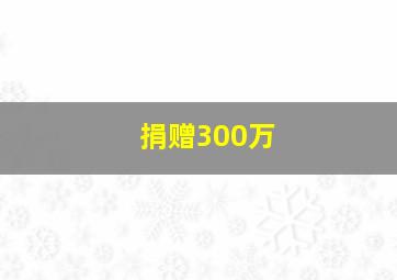 捐赠300万