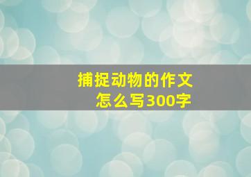 捕捉动物的作文怎么写300字