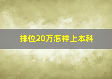 排位20万怎样上本科