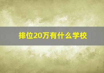 排位20万有什么学校