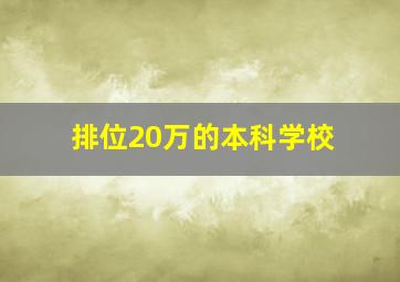 排位20万的本科学校