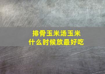 排骨玉米汤玉米什么时候放最好吃