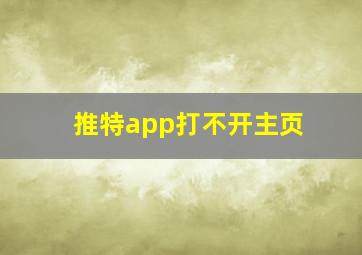 推特app打不开主页