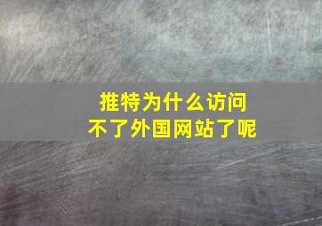 推特为什么访问不了外国网站了呢