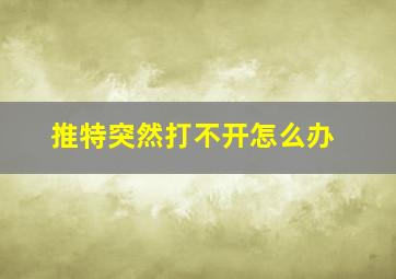 推特突然打不开怎么办